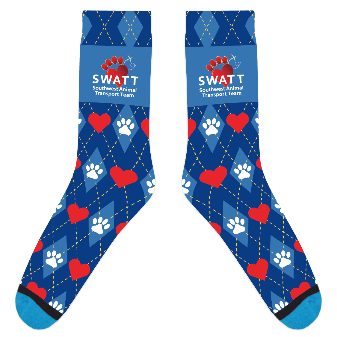 Southwest Animal Transport Team Argyle Socks
