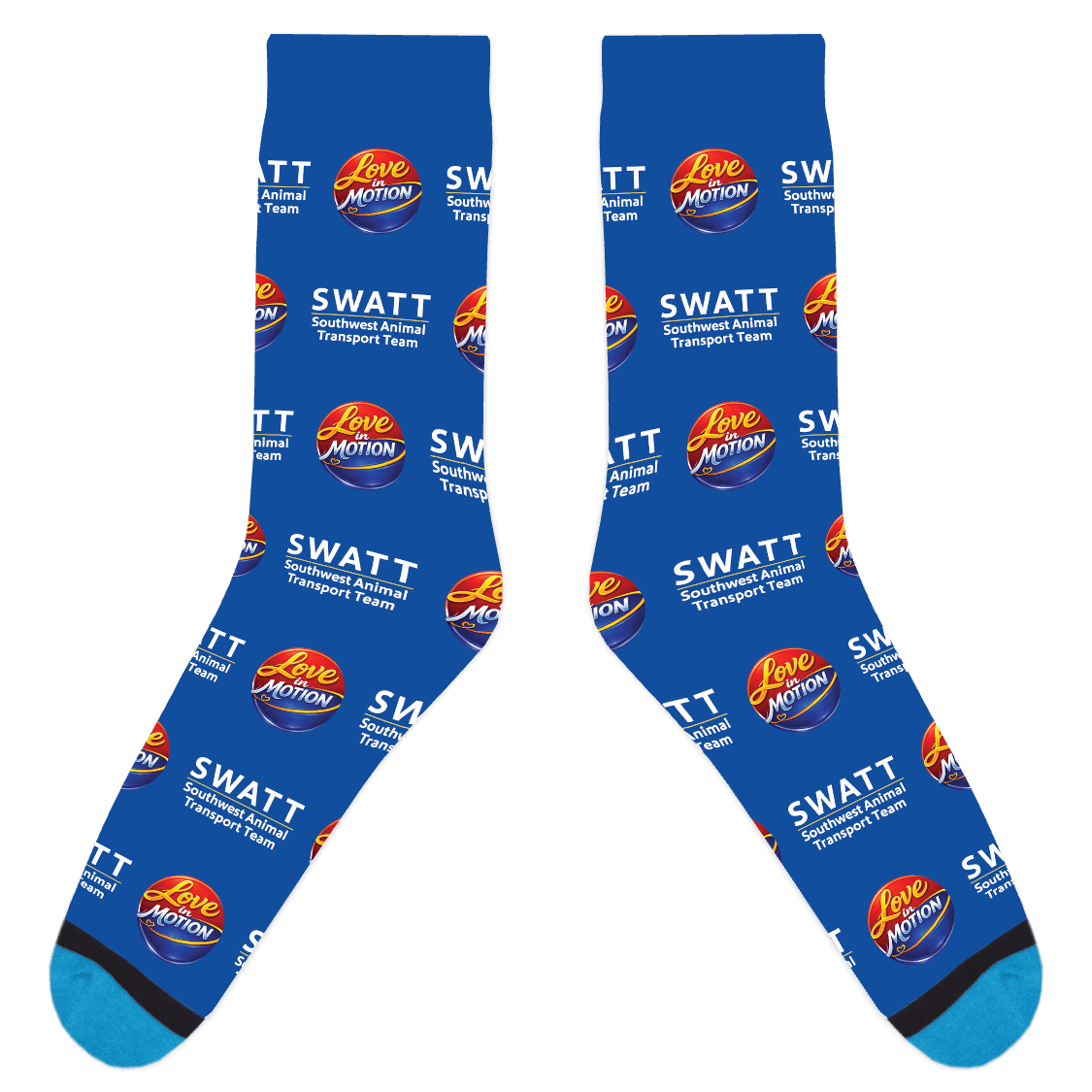 Southwest Animal Transport Team Love in Motion Socks