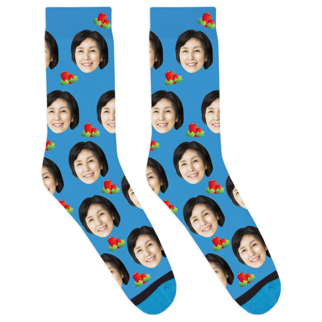 Custom Christmas Candle Socks