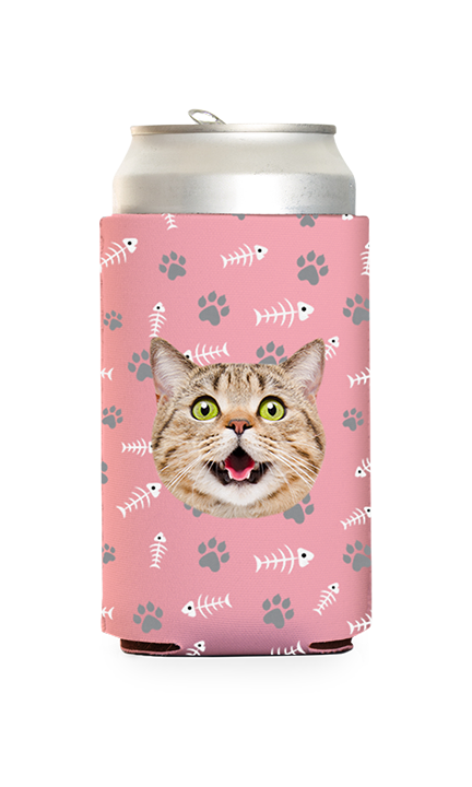 Custom Cat Pattern Can Cooler