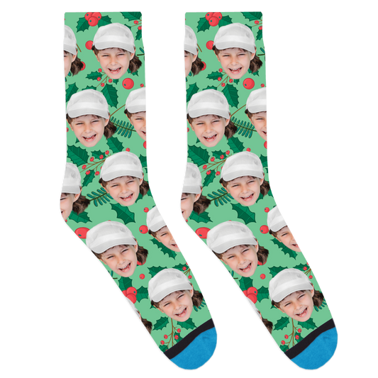 Custom Christmas Mistletoe Socks