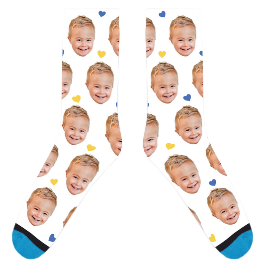 Custom World Down Syndrome Day Heart Socks