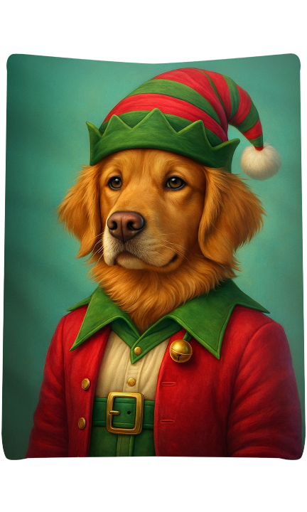 Custom Elf Pet Portrait Blanket