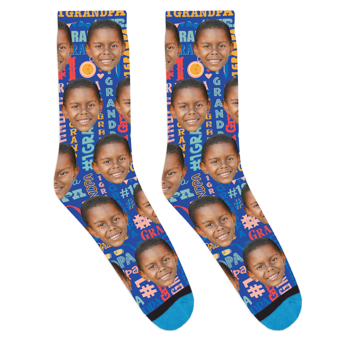 Custom Grandpa Pattern Socks