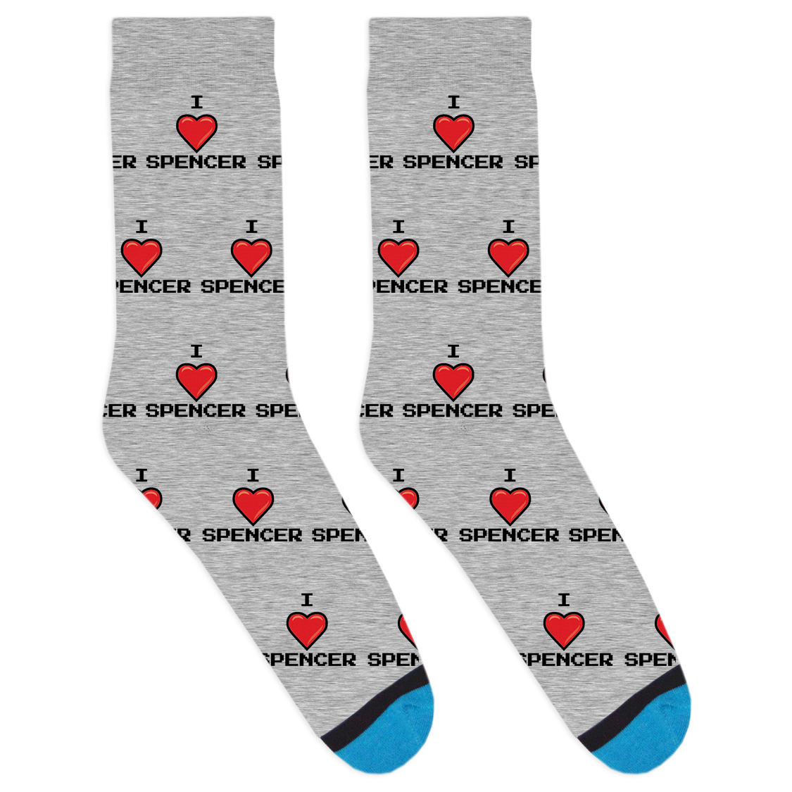 Custom I Heart Name Socks