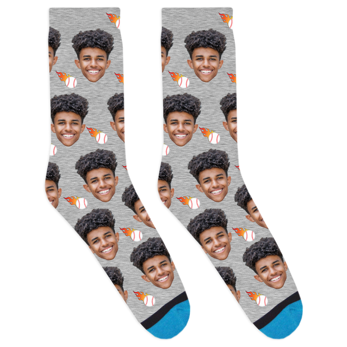 Custom Flaming Baseball Socks