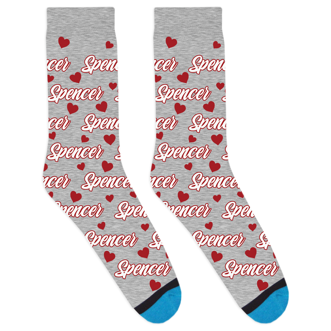 Custom Heart Name Socks