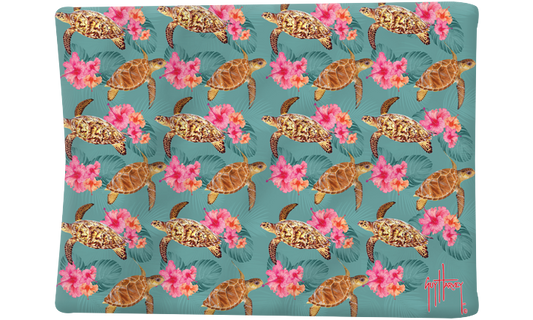 Guy Harvey Turtle Floral Blanket