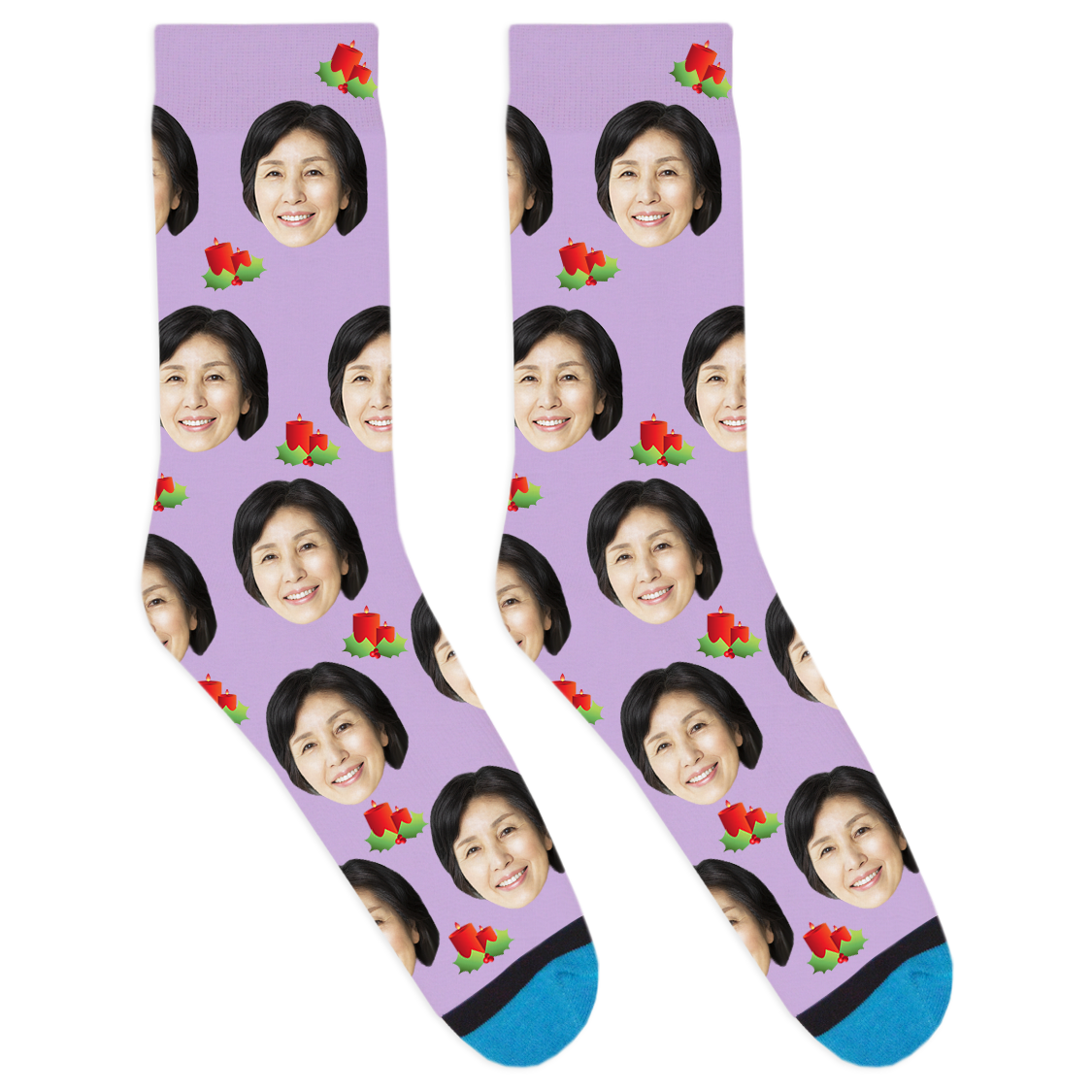 Custom Christmas Candle Socks