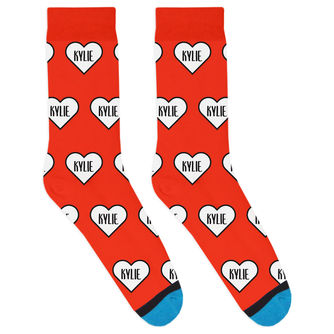 Custom Name In A Heart Socks
