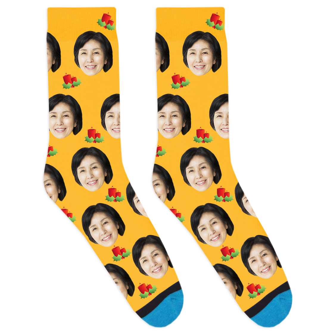 Custom Christmas Candle Socks