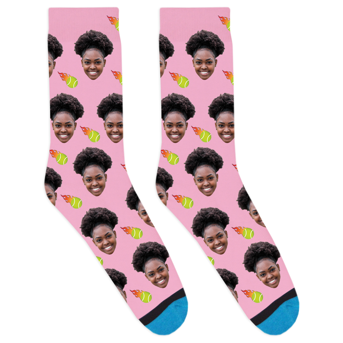Custom Flaming Tennis Ball Socks