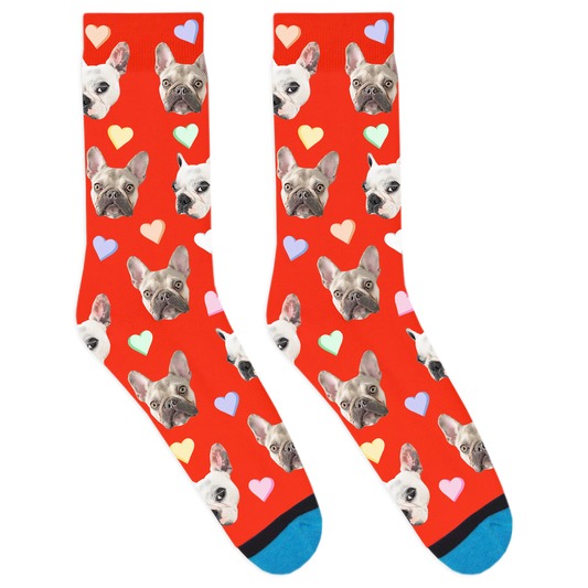 Walter Geoffrey and Charlotte Candy Heart Socks - Red