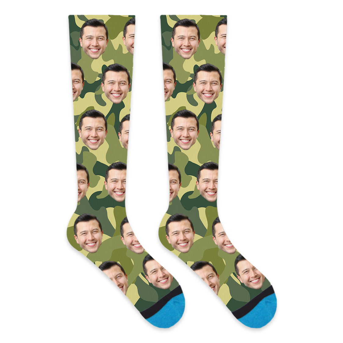 Custom Green Camo Compression Socks