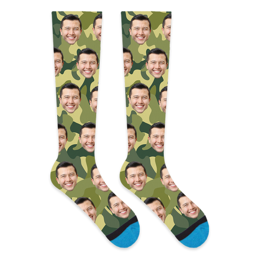 Custom Green Camo Compression Socks