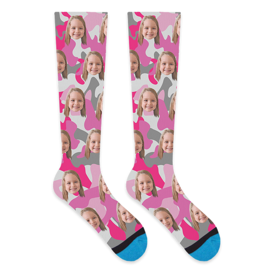 Custom Pink Camo Compression Socks