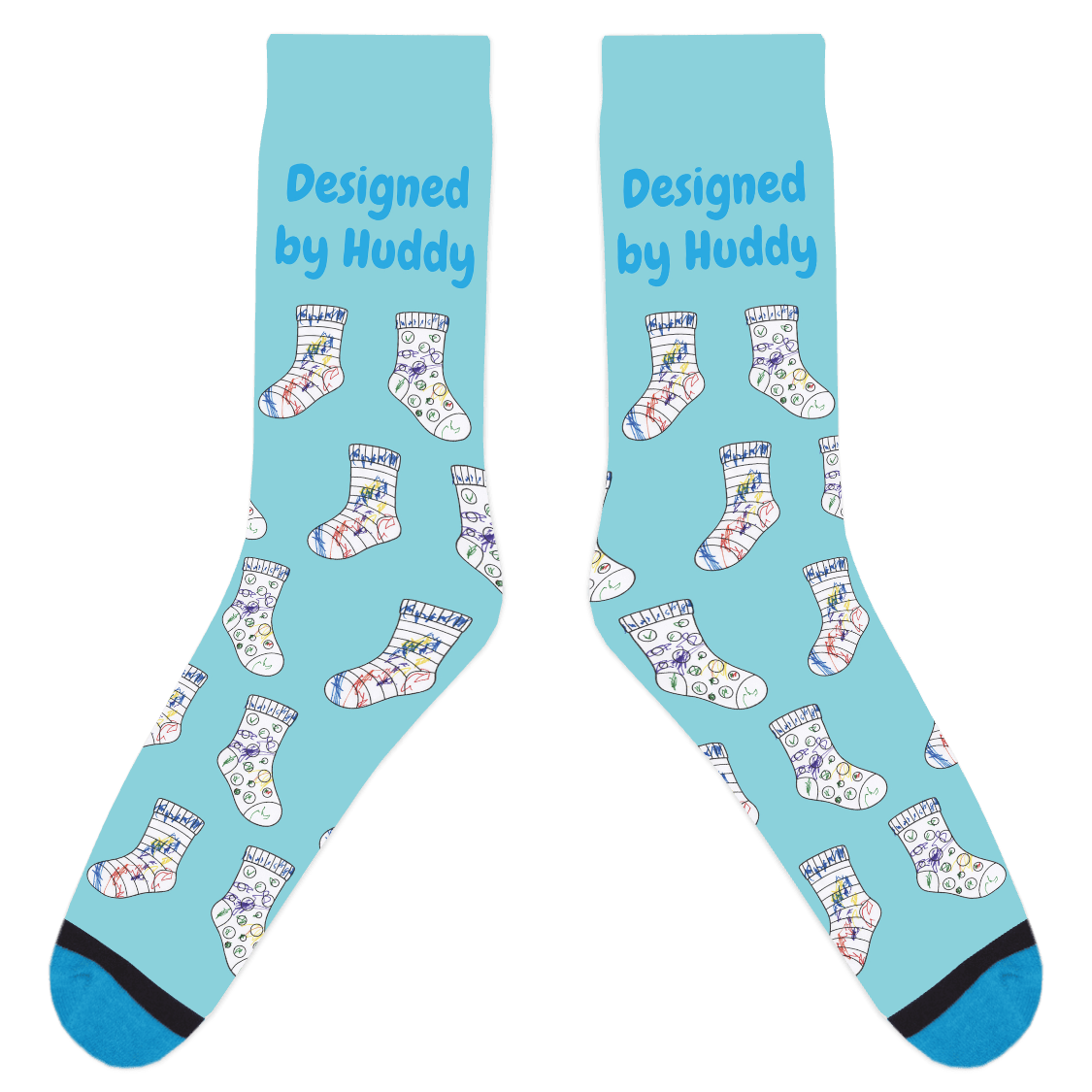 Mismatched Coloring Socks - Designed by Huddy