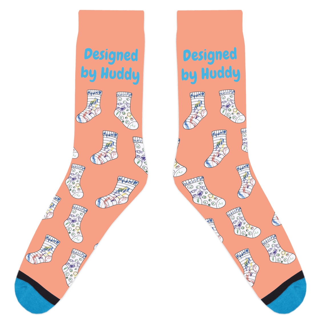 Mismatched Coloring Socks - Designed by Huddy