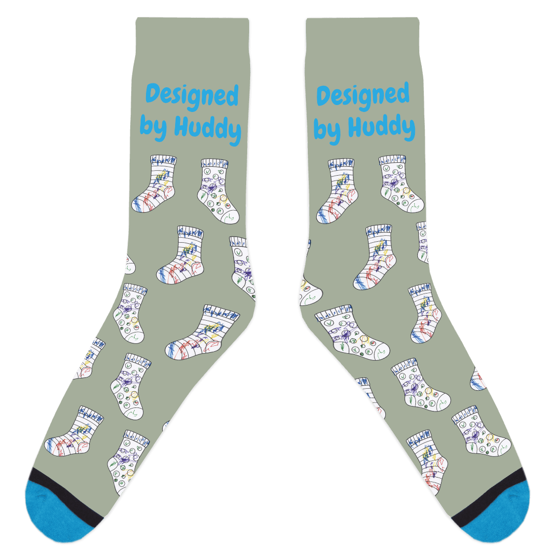 Mismatched Coloring Socks - Designed by Huddy
