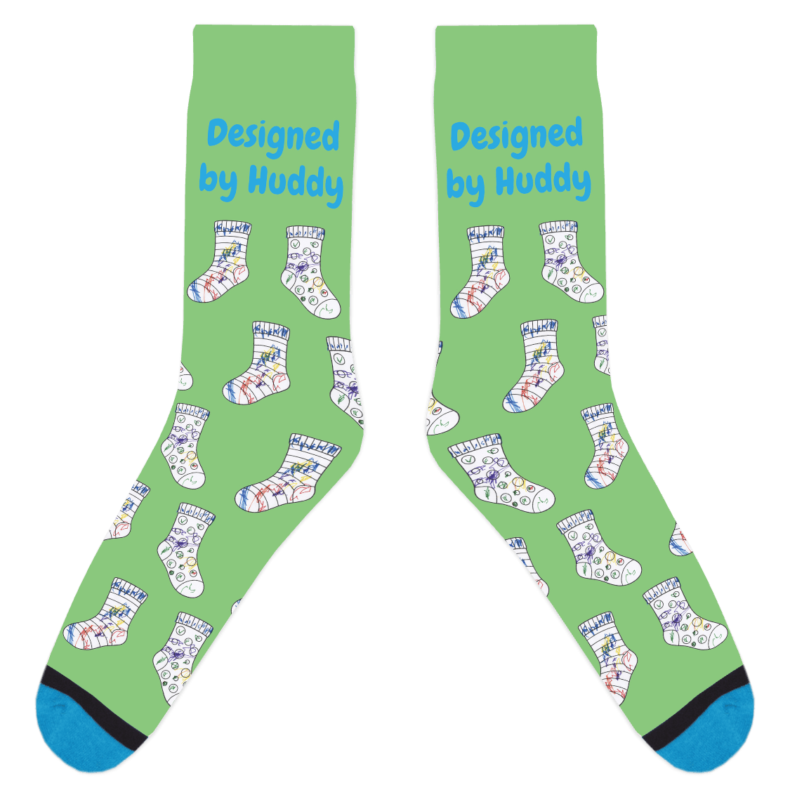 Mismatched Coloring Socks - Designed by Huddy
