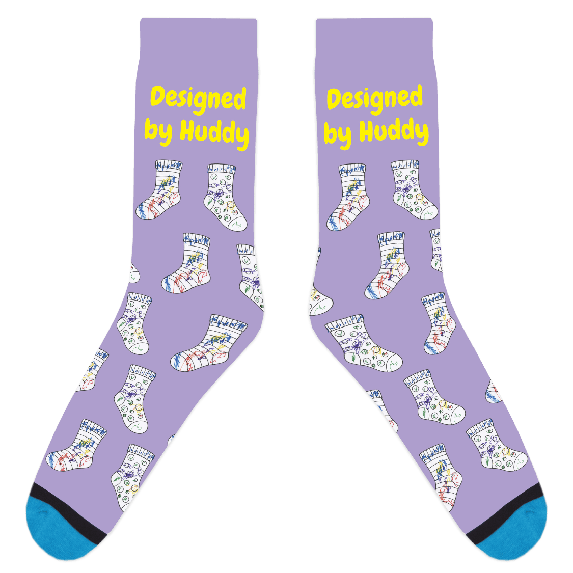 Mismatched Coloring Socks - Designed by Huddy
