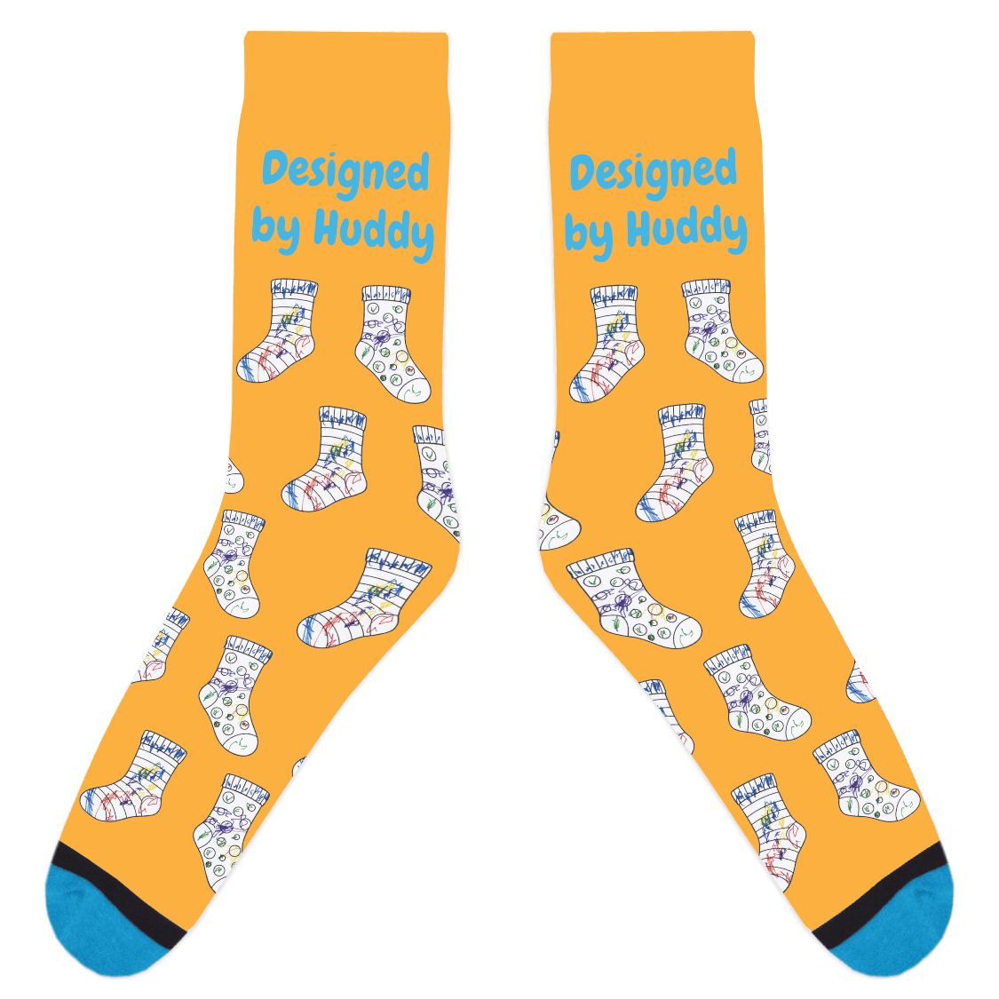 Mismatched Coloring Socks - Designed by Huddy
