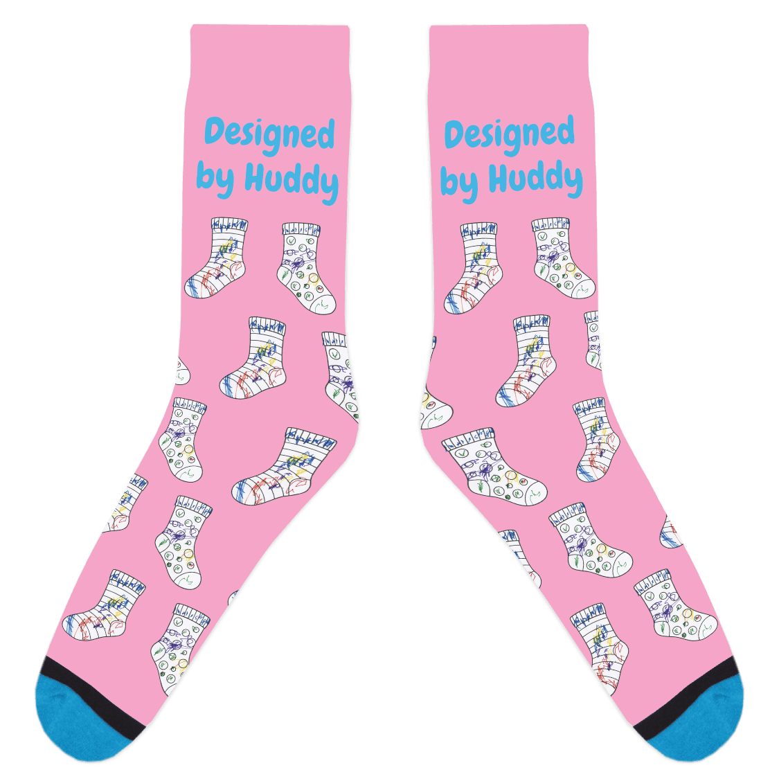 Mismatched Coloring Socks - Designed by Huddy
