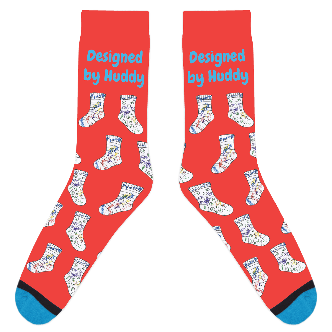 Mismatched Coloring Socks - Designed by Huddy