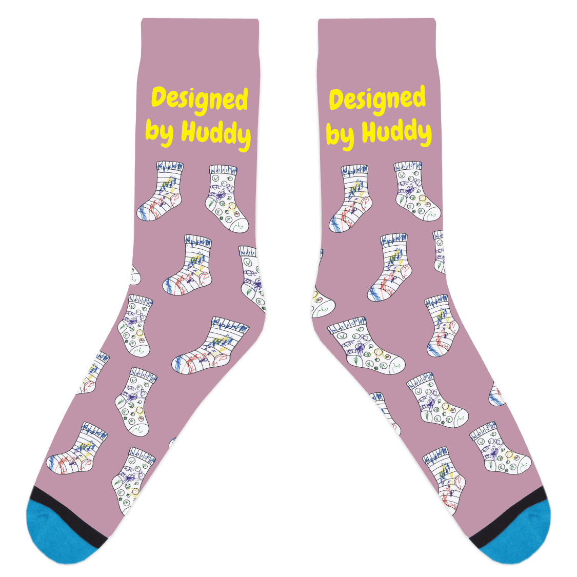 Mismatched Coloring Socks - Designed by Huddy