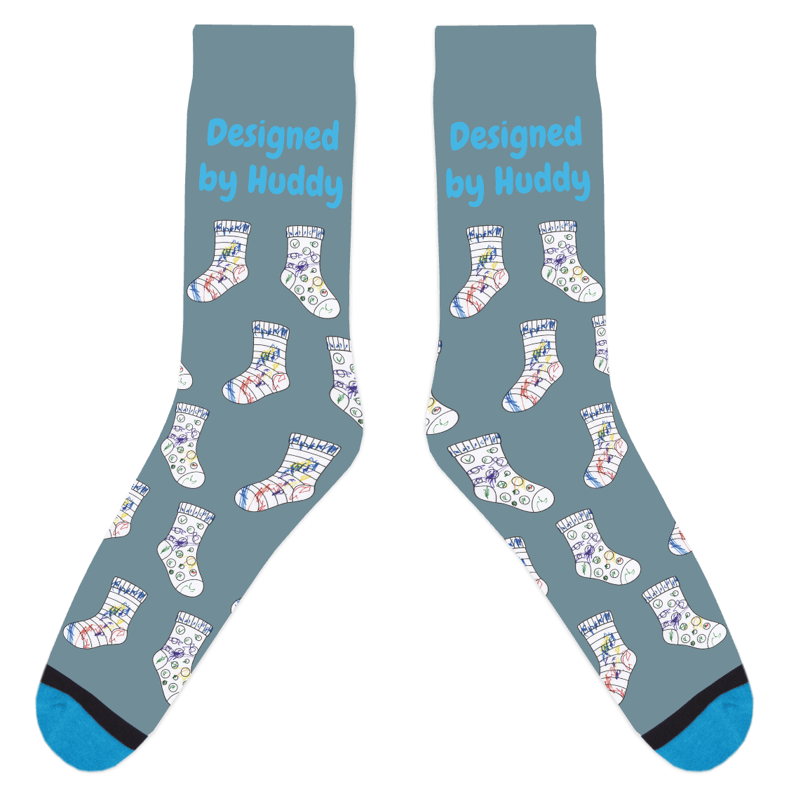 Mismatched Coloring Socks - Designed by Huddy