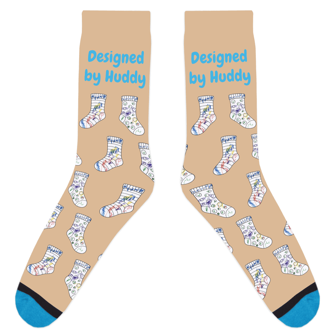 Mismatched Coloring Socks - Designed by Huddy