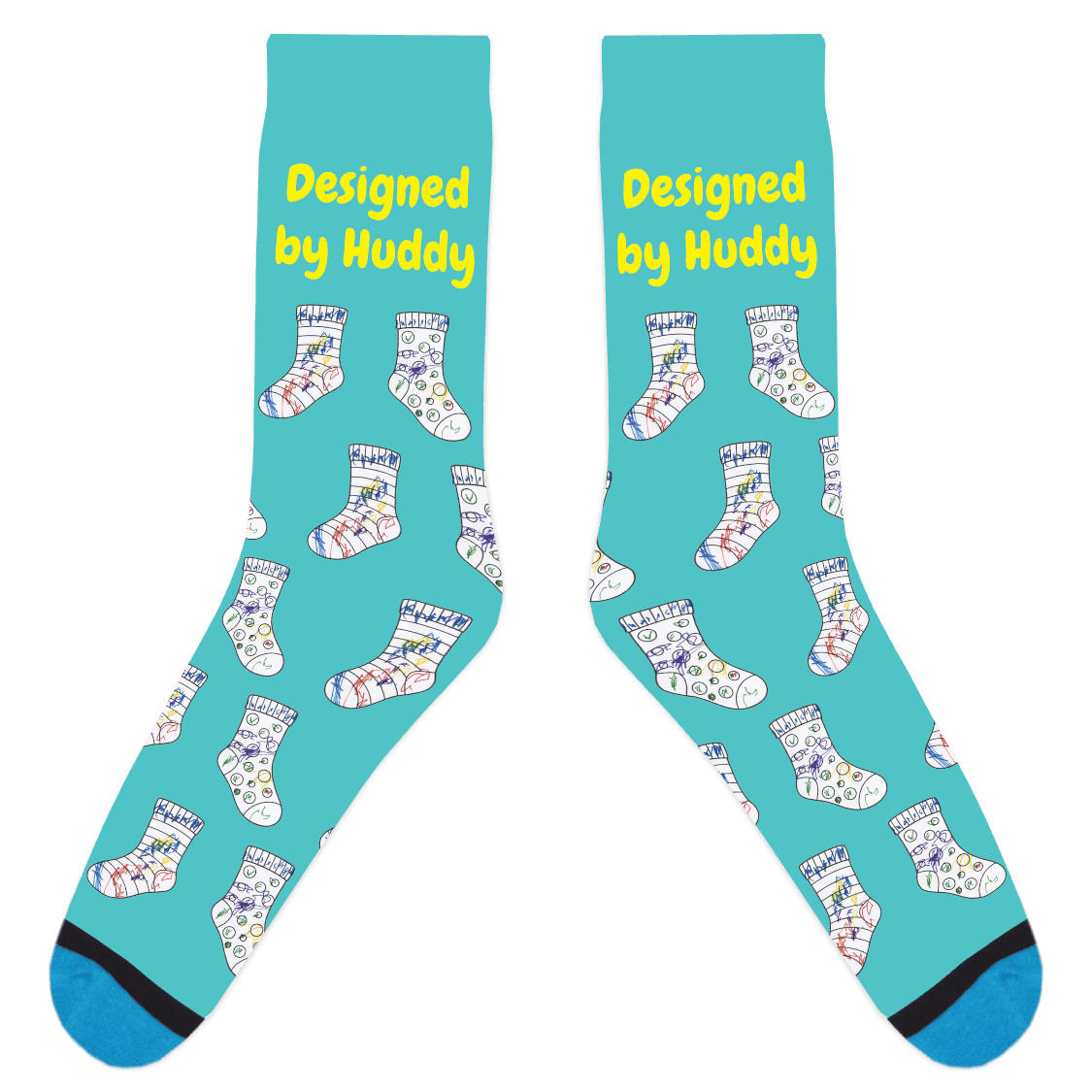Mismatched Coloring Socks - Designed by Huddy