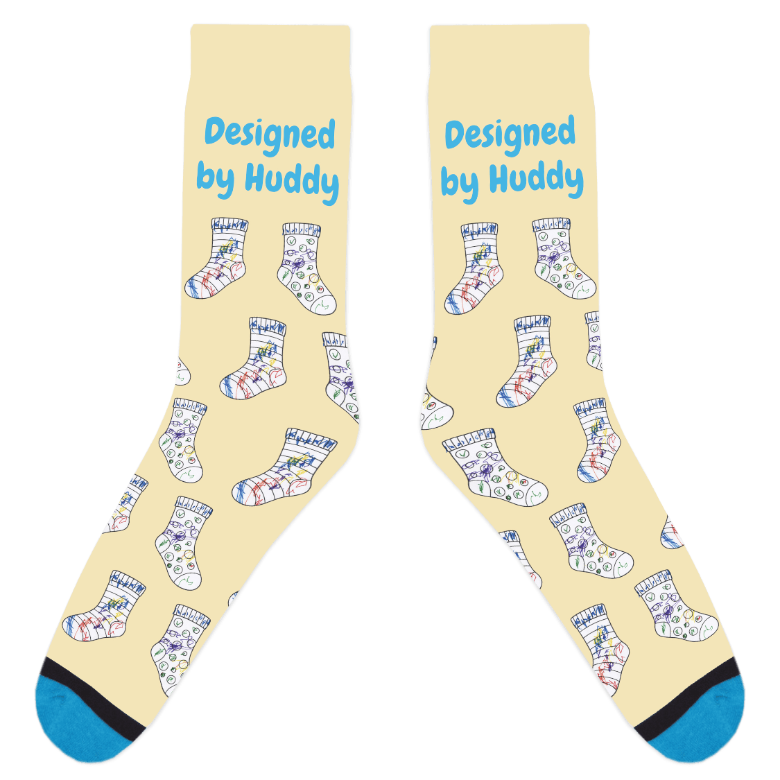 Mismatched Coloring Socks - Designed by Huddy