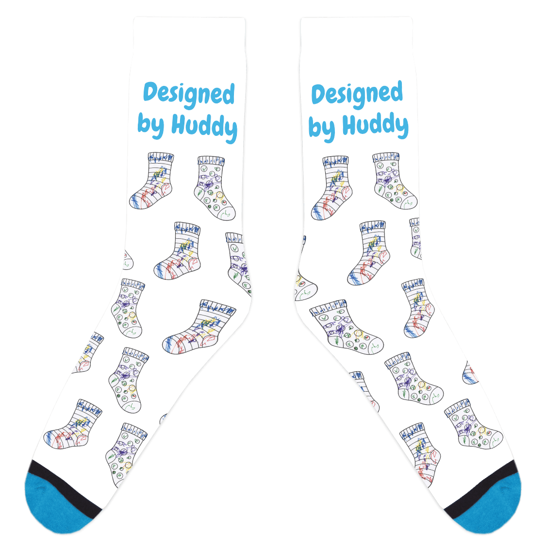 Mismatched Coloring Socks - Designed by Huddy