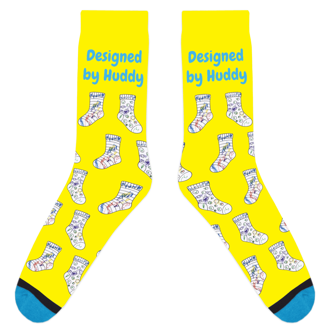 Mismatched Coloring Socks - Designed by Huddy