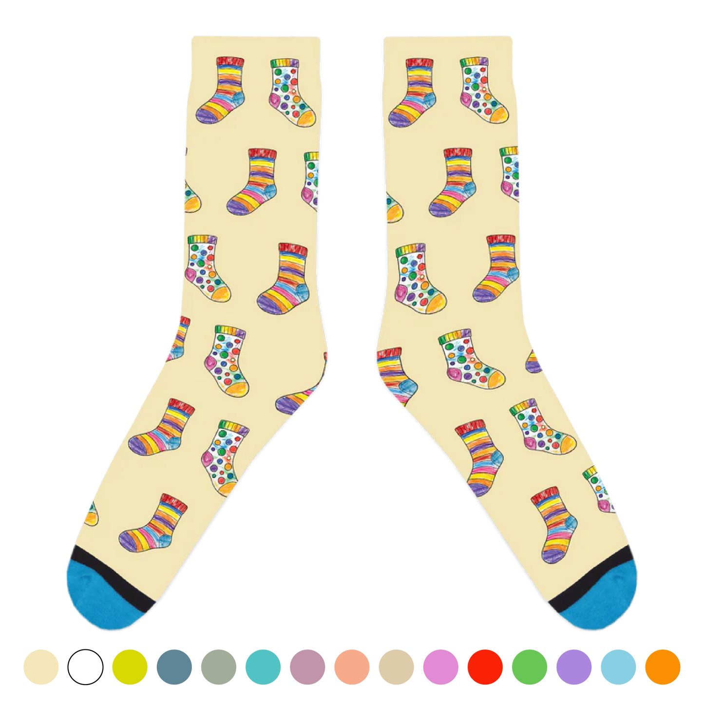 Custom Sock Coloring Sheet Socks