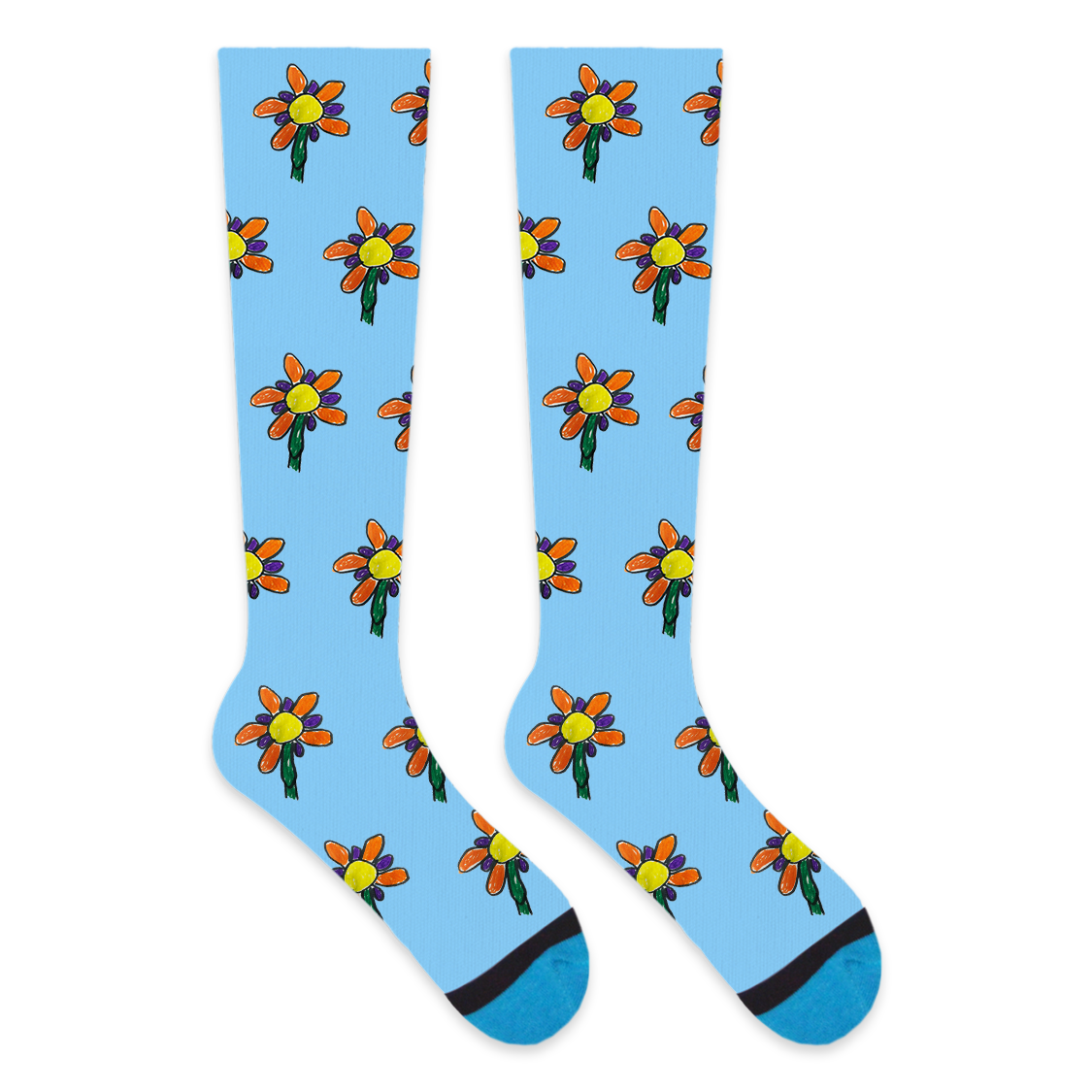 Custom Drawing Compression Socks