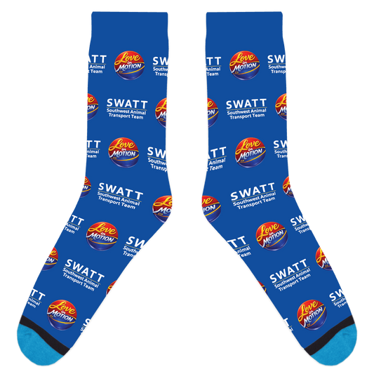 Southwest Animal Transport Team Love in Motion Socks