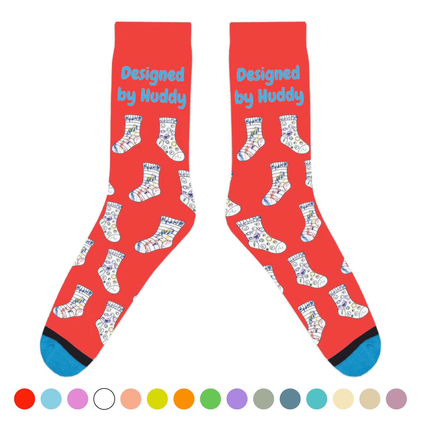 Mismatched Coloring Socks - Designed by Huddy