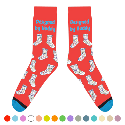Mismatched Coloring Socks - Designed by Huddy