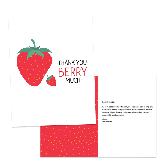 Custom Thank You Berry Much Card