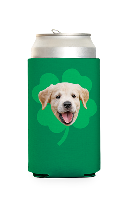 Custom Big Shamrock Can Cooler