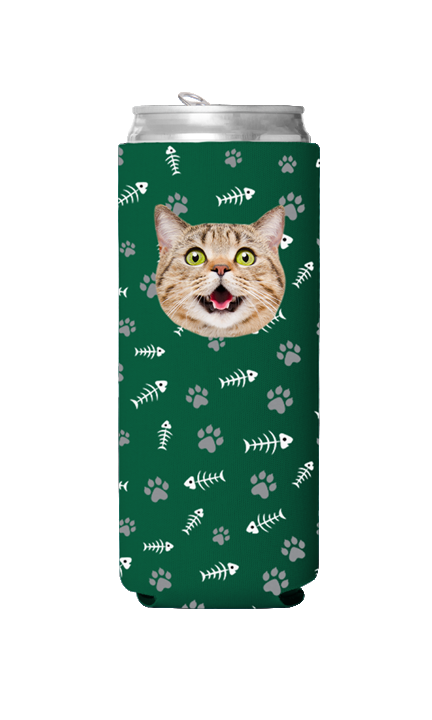 Custom Cat Pattern Can Cooler