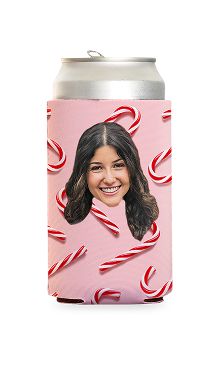 Custom Christmas Candy Cane Can Cooler