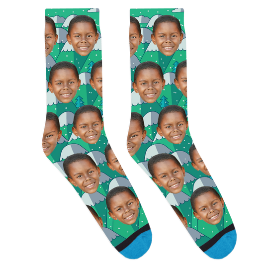 Custom Christmas Landscape Socks