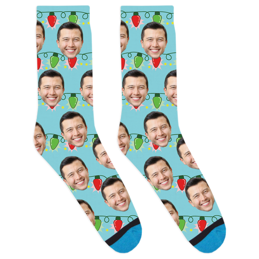 Custom Christmas Lights Socks
