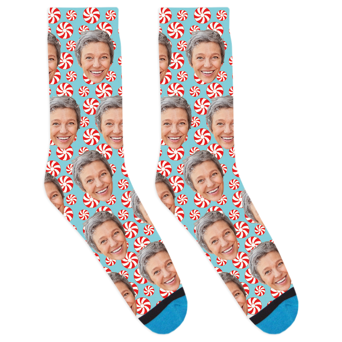 Custom Christmas Peppermint Socks