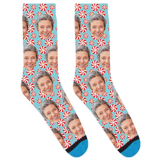 Custom Christmas Peppermint Socks