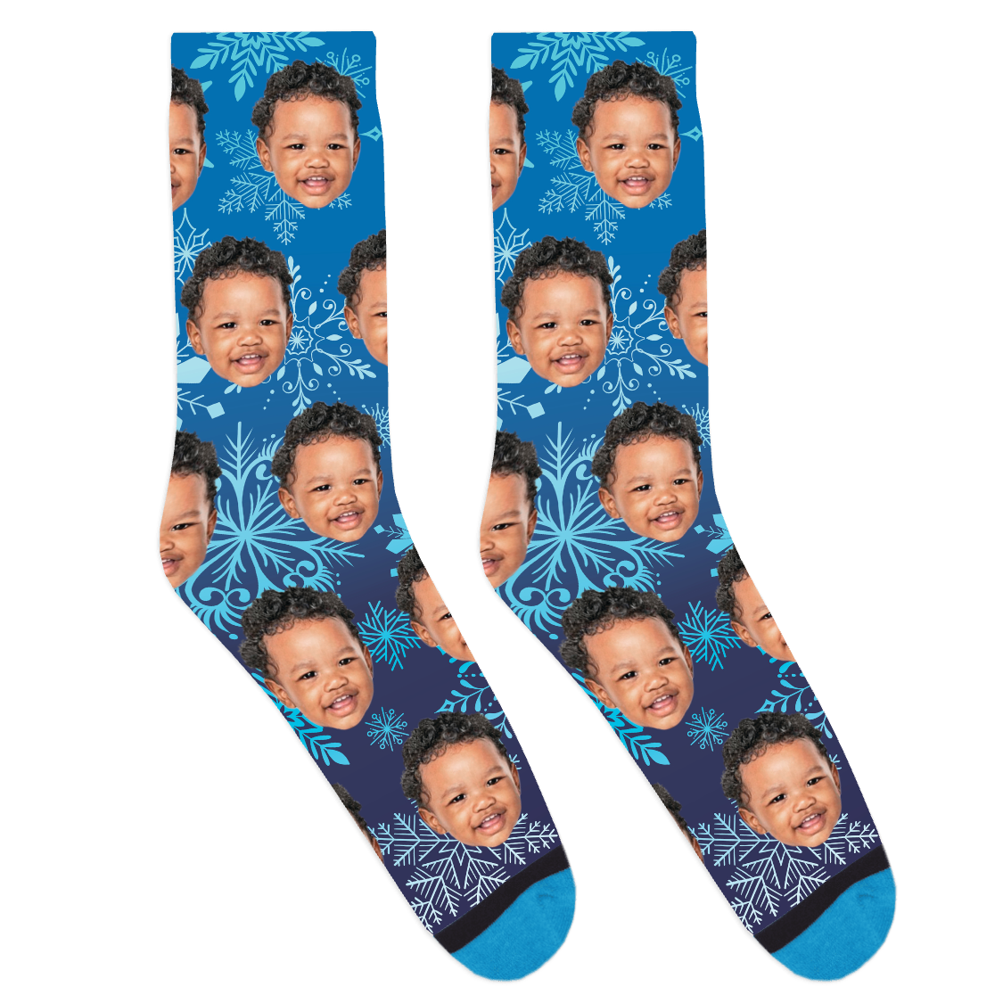 Custom Classy Snowflakes Socks