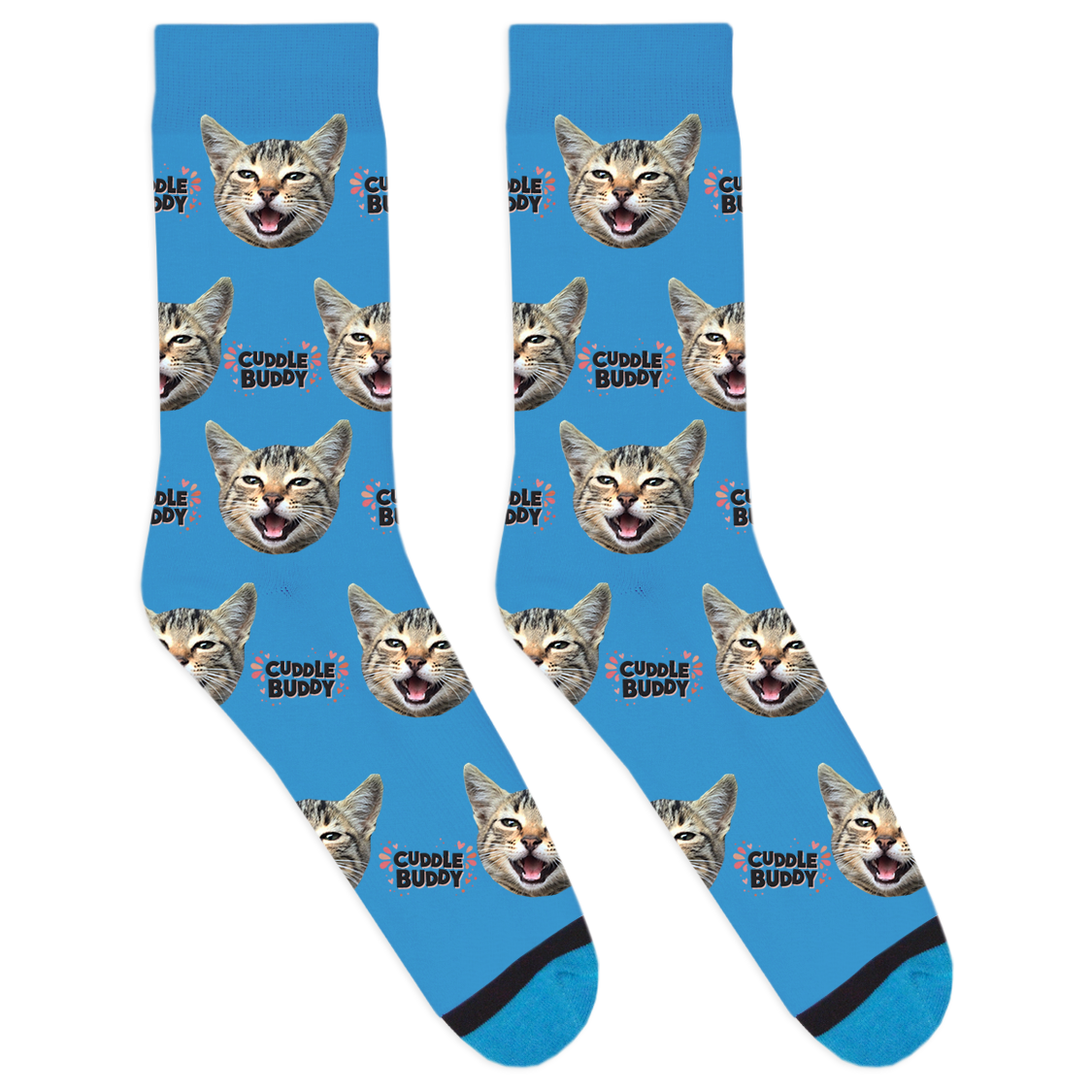 Custom Cuddle Buddy Black Socks